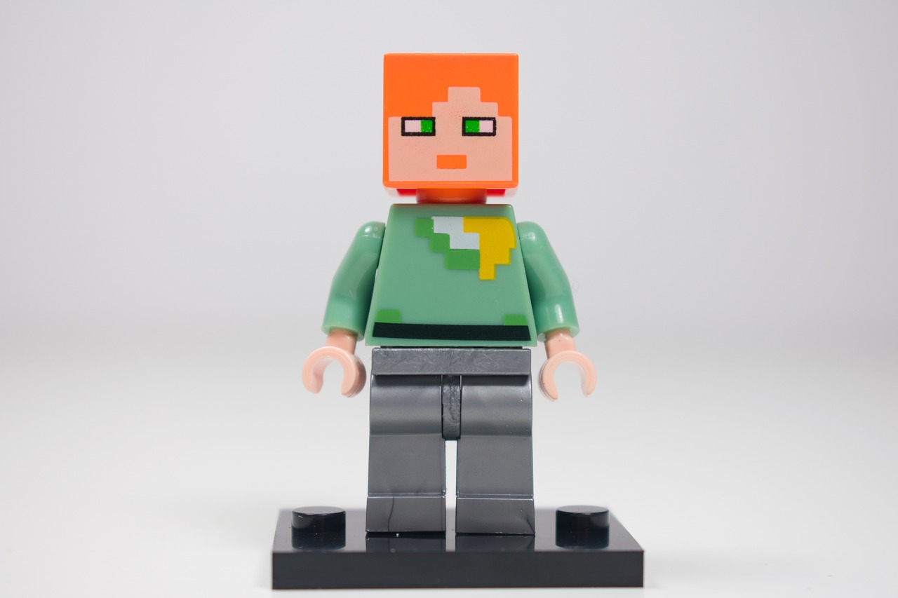 Malá postavička z Minecraftu.